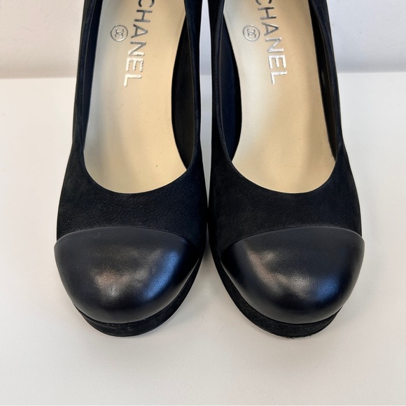 CHANEL Suede and Leather Toe Cap Pumps - Picture 6 of 10